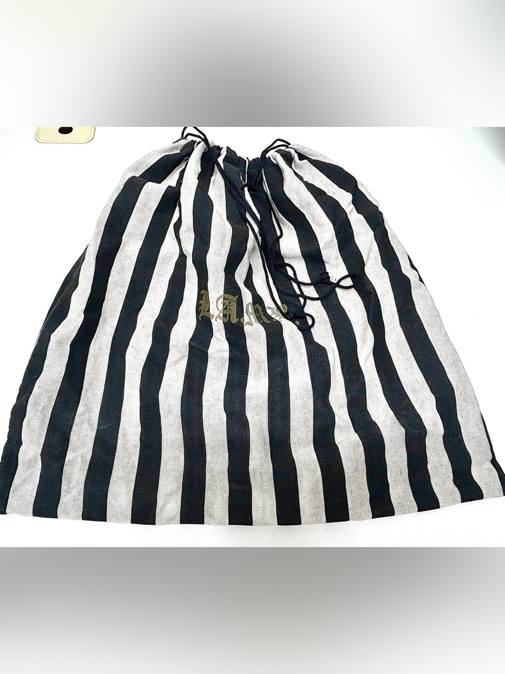 Gwen Stefani L.A.M.B. Black & White Vertical Striped Dust Bag